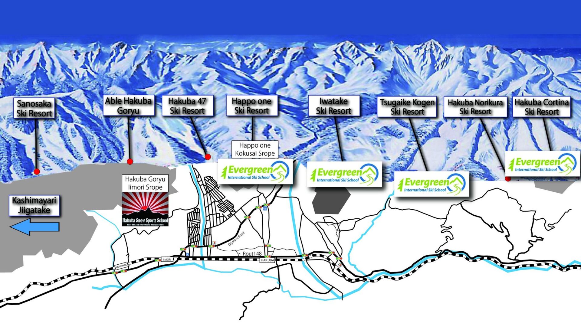 Lesson-map Ski and snowboard lessons